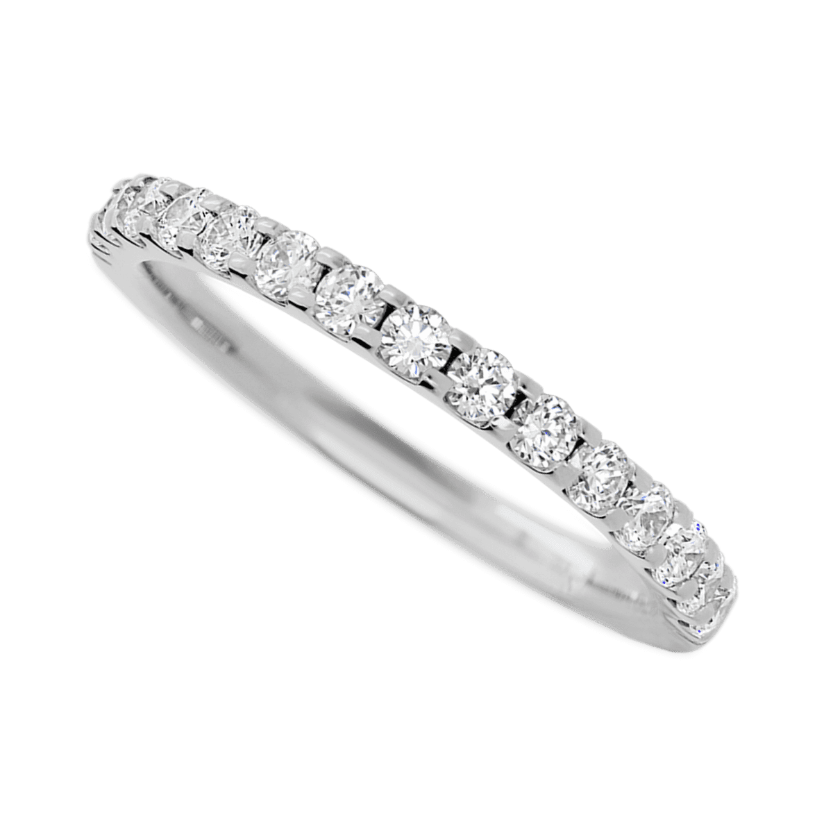Platinum band with 15 Round Diamond (ST) having TCW-.45