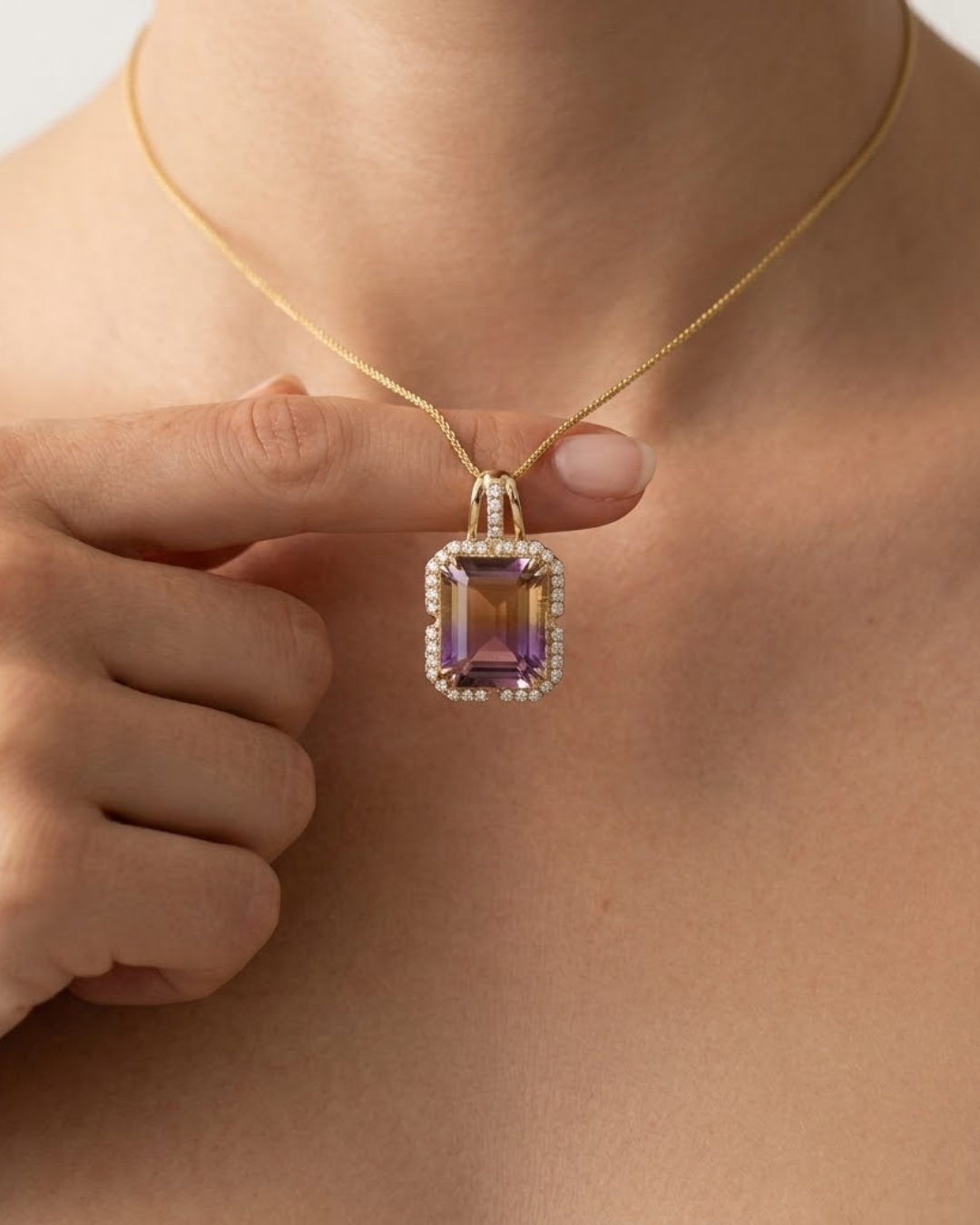 LALI Ametrine & Diamond Pendant Necklace