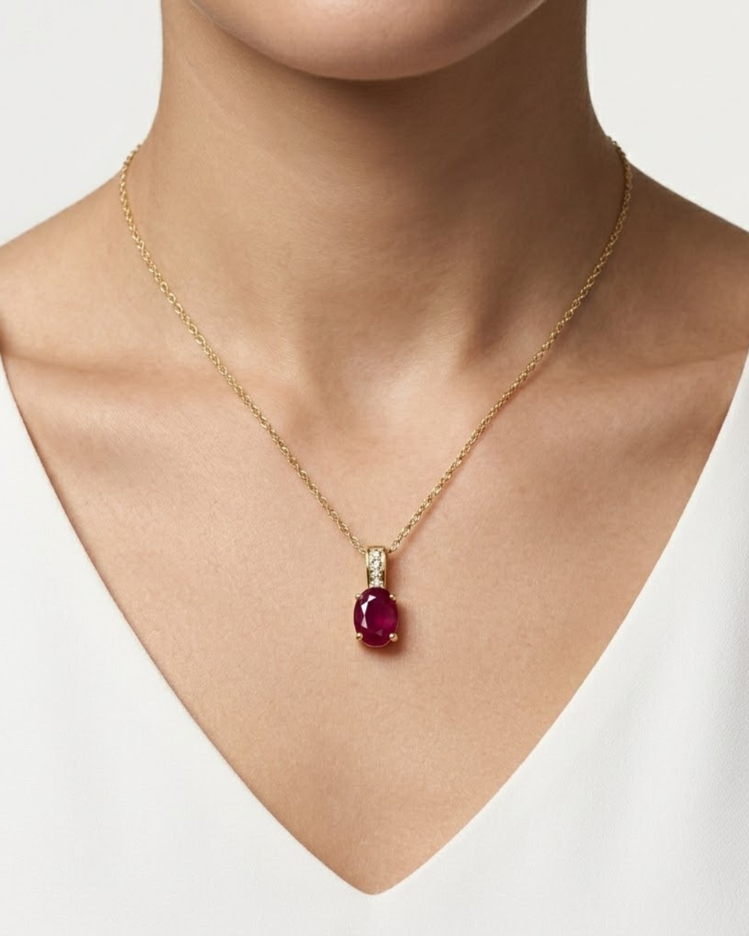 LALI Ruby & Diamond Pendant Necklace