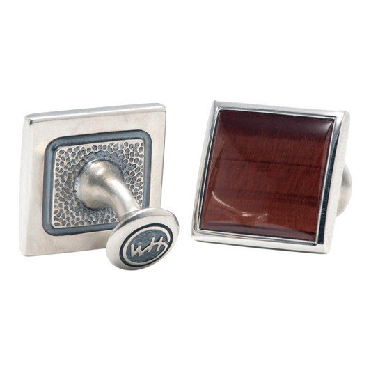 Sterling Silver Red Tiger Eye Cufflinks by William Henry available at Talisman Collection Fine Jewelers in El Dorado Hills, CA and online