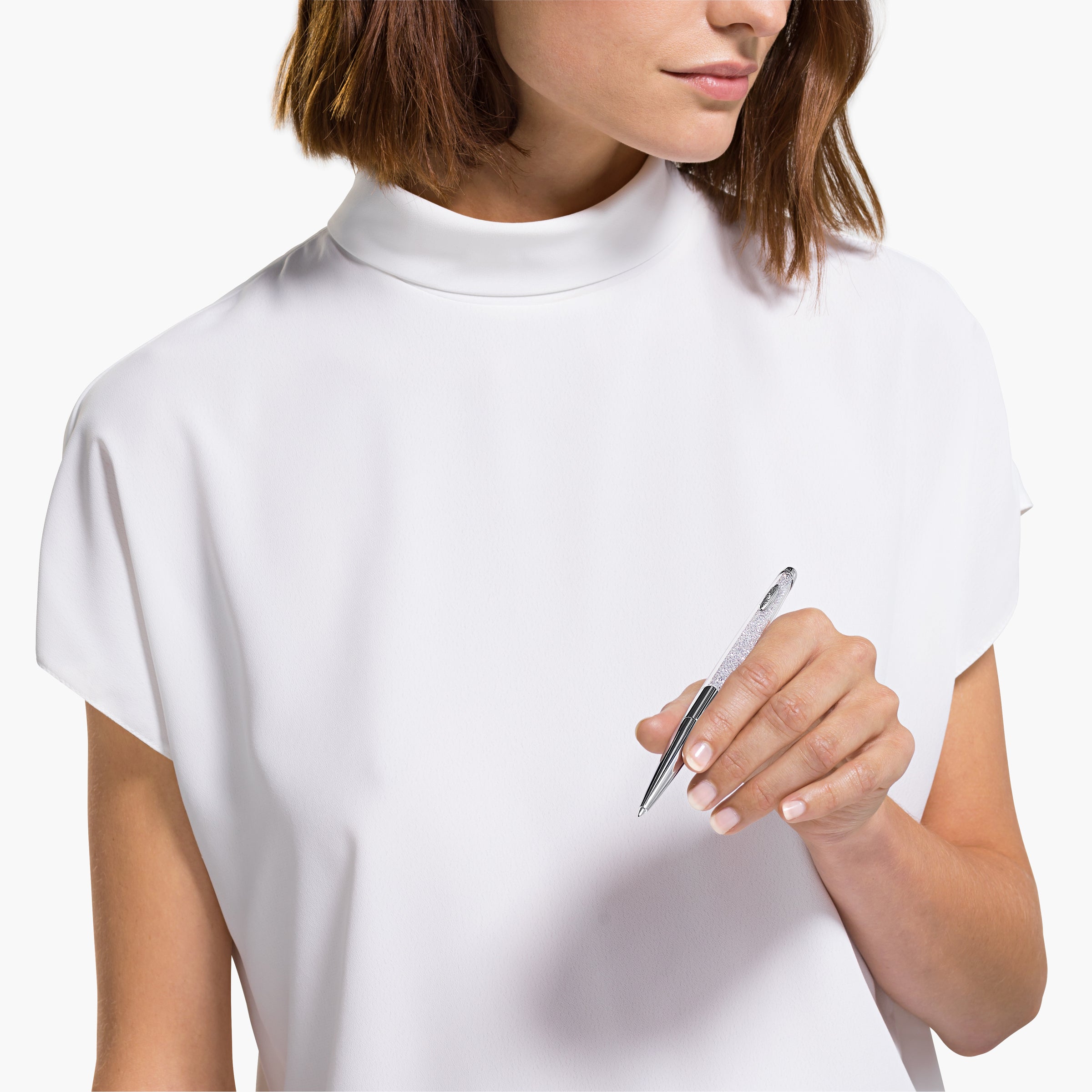 Half White Crystalline Nova Ballpoint Pen by Swarovski