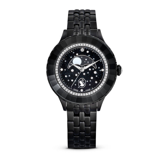 Black Octea Moon Watch by Swarovski