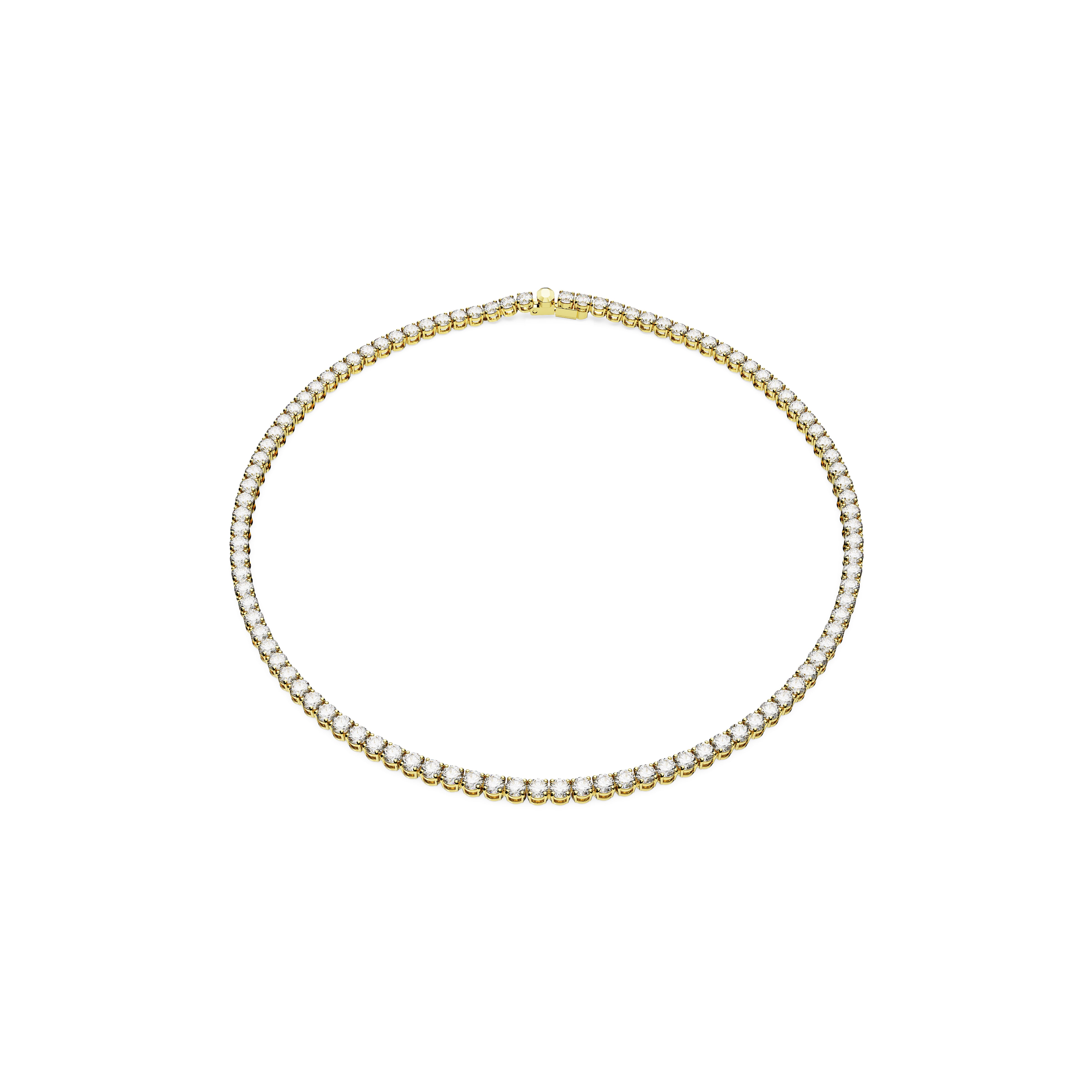 Gold Matrix Tennis Necklace by Swarovski