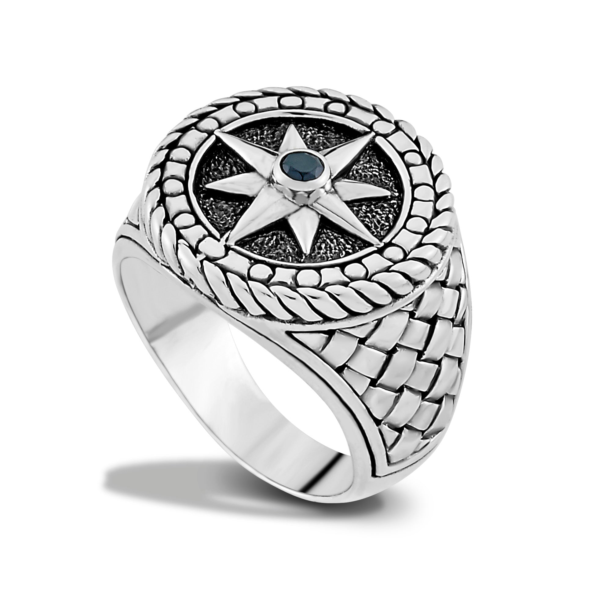 Black Spinel Wai Ring available at Talisman Collection Fine Jewelers in El Dorado Hills, CA and online. Specs: Black Spinel Wai Ring is crafted in Sterling Silver with a quilted design and features a star with black spinel in the center