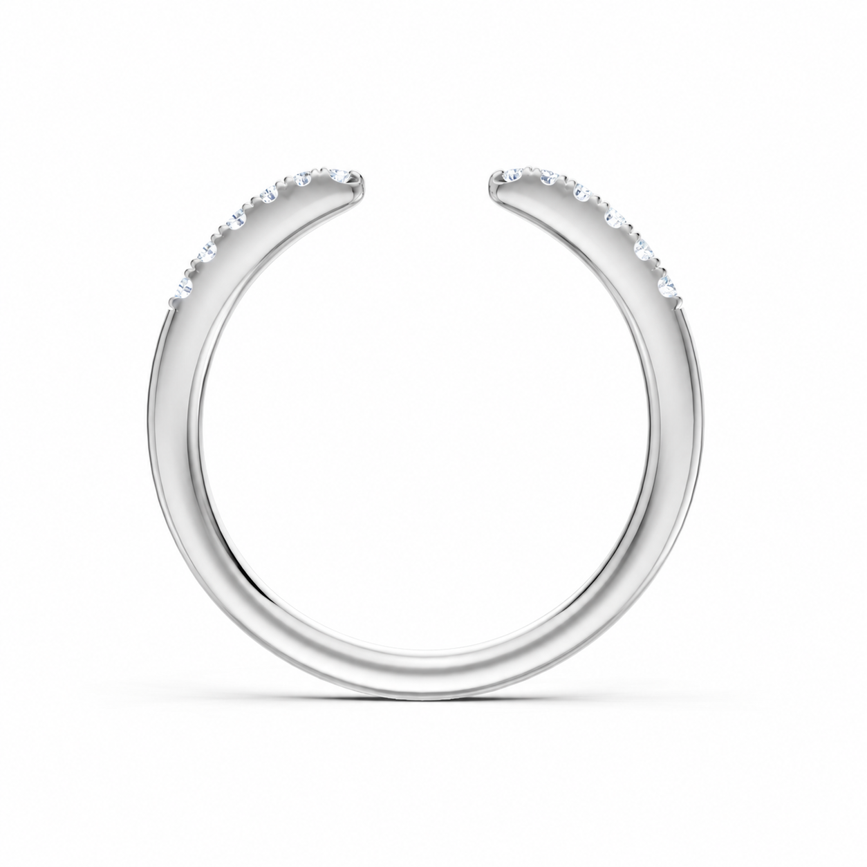 14K White Gold Lab Grown Petite Round Diamond Open Band