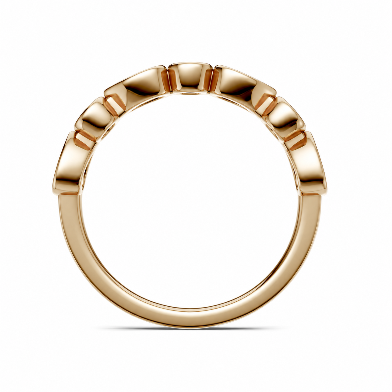 14K Yellow Gold Lab Grown Pear & Round Diamond Bezel Band