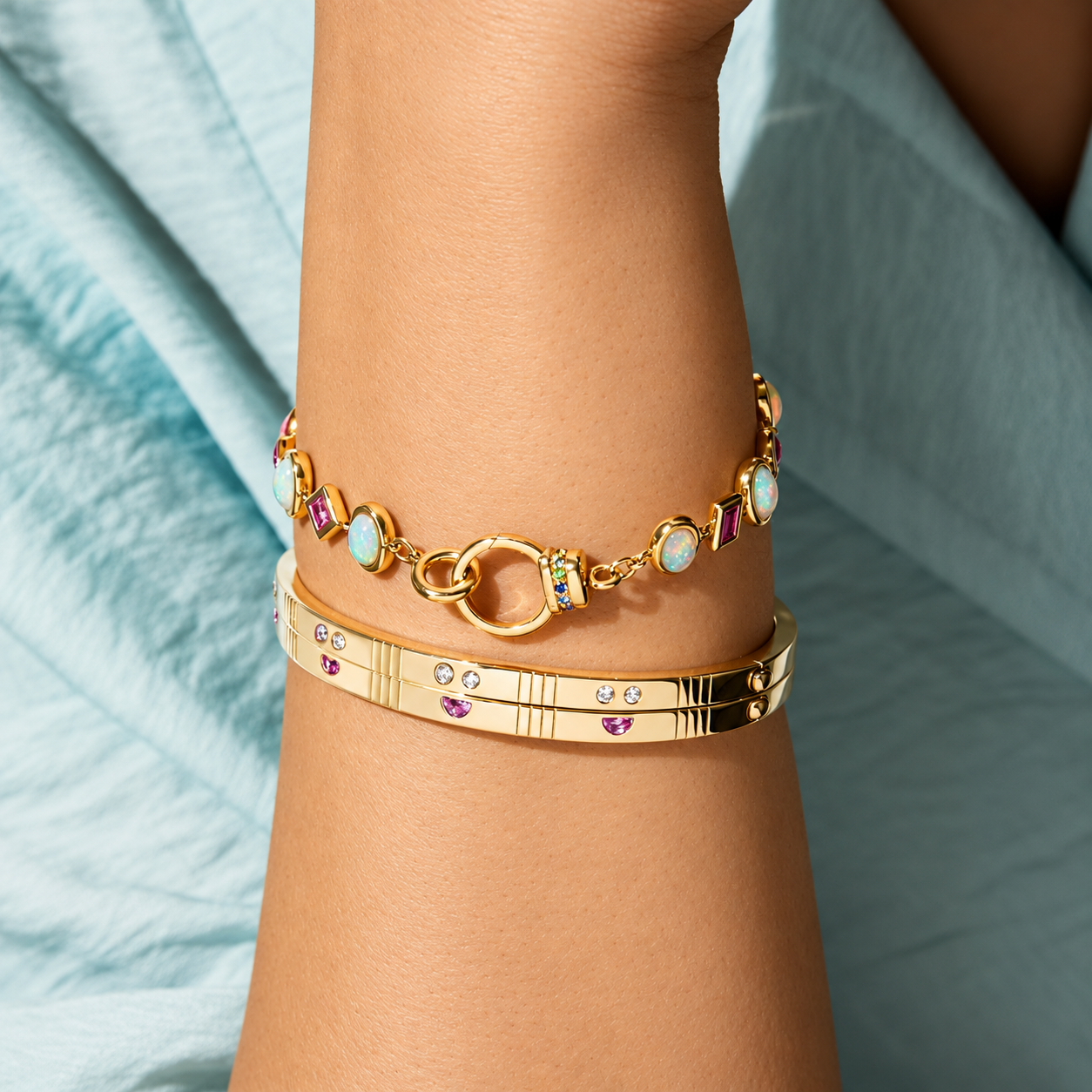Confetti Bezel Bracelet by Mined + Found