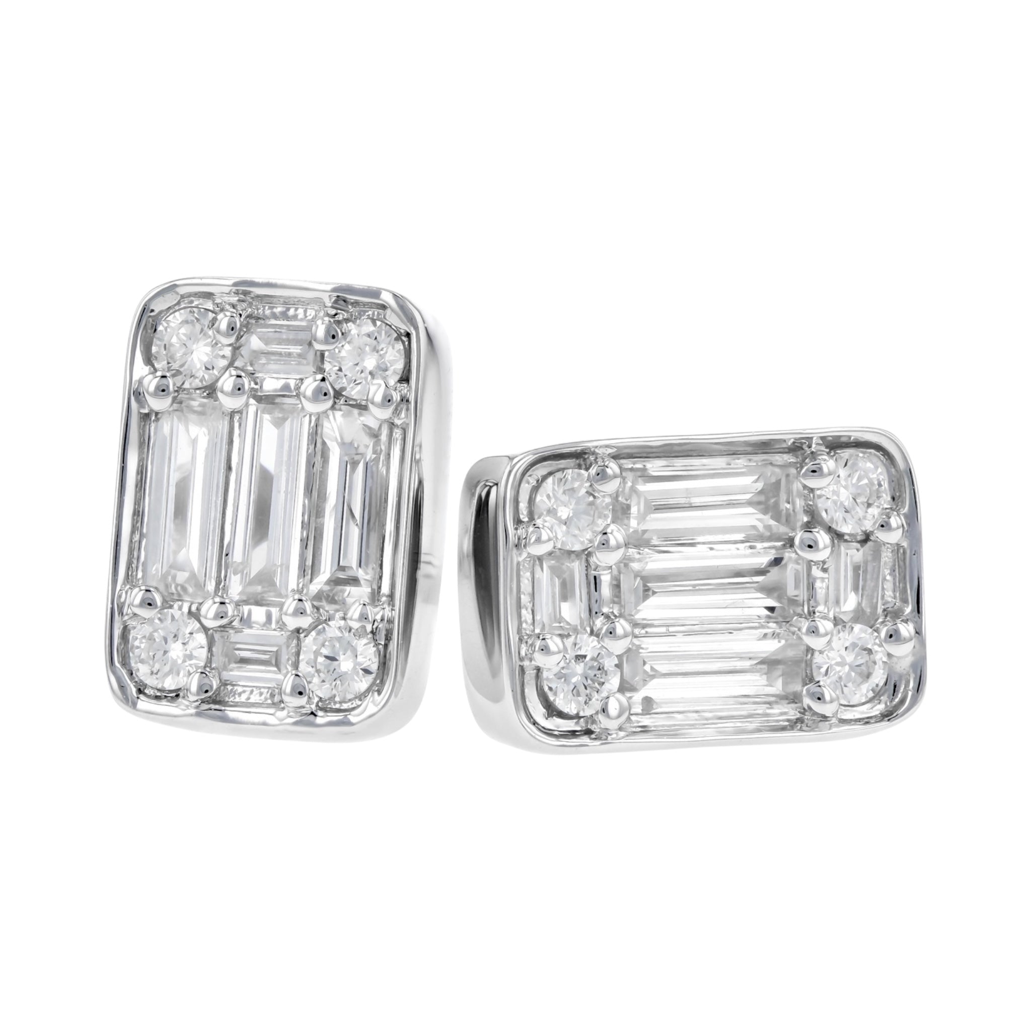 Baguette Diamond Stud Earrings