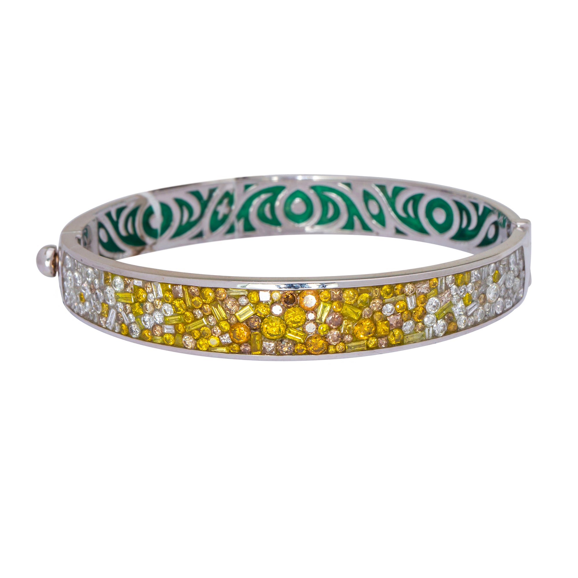 -Yellow Ombre Diamond Bangle Bracelet
