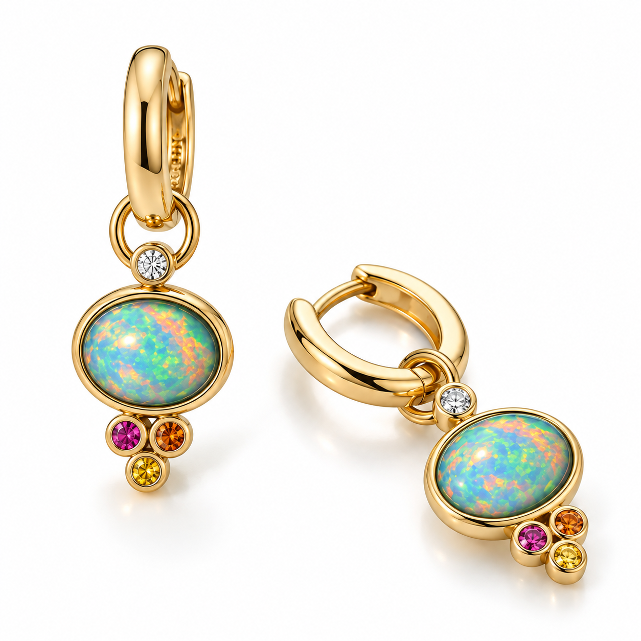 Opal Trio Charm Earrings by Mined + Found