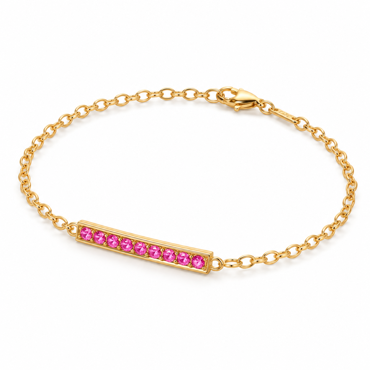 Pink Sapphire "Courage" Petite Poesy Bracelet by Monica Rich Kosann