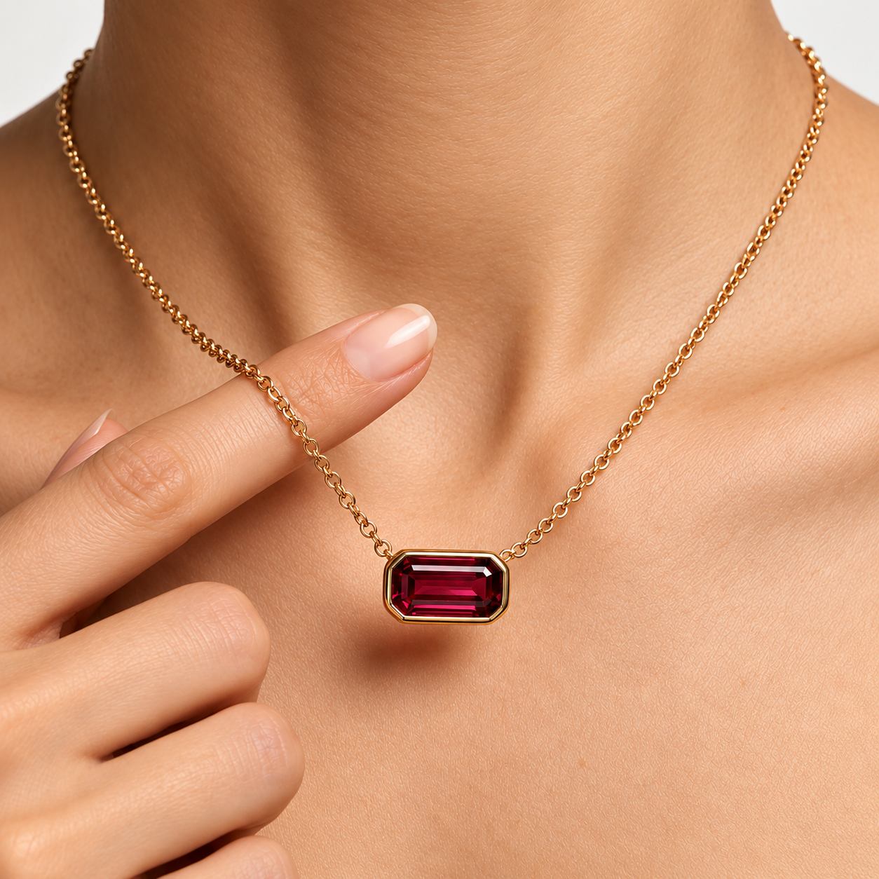 Rhodolite Lace Pendant by Mined + Found