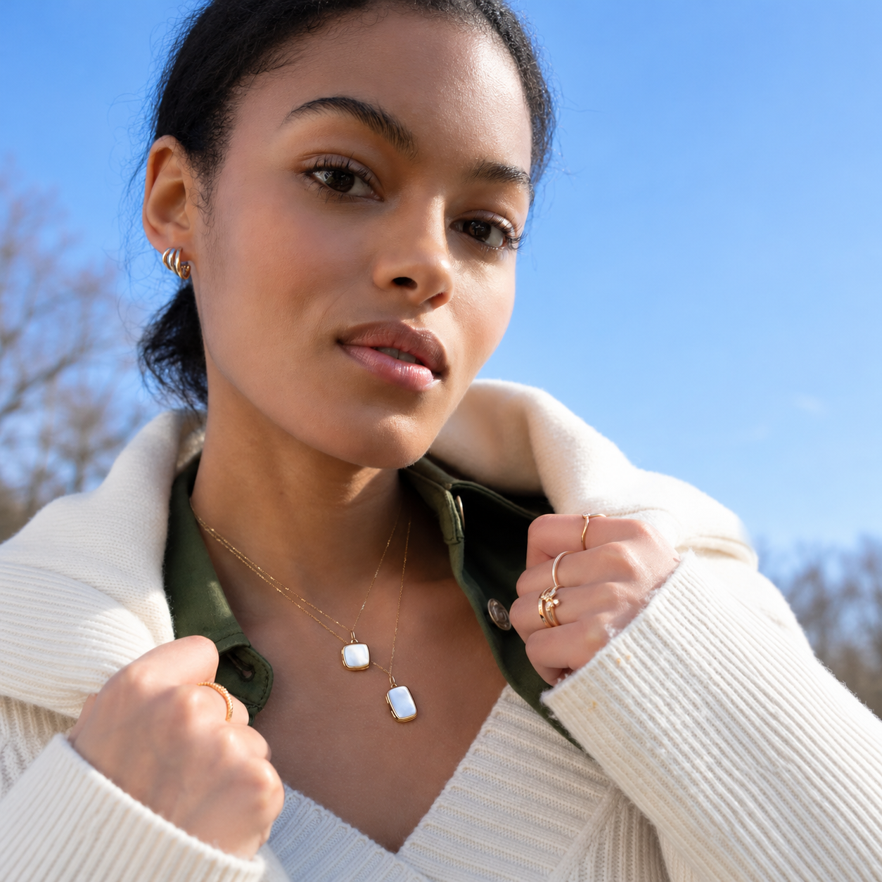 Slim "Britt" Gold Locket Necklace by Monica Rich Kosann