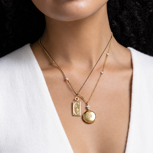 Sun, Moon and Stars Diamond Tag Charm by Monica Rich Kosann