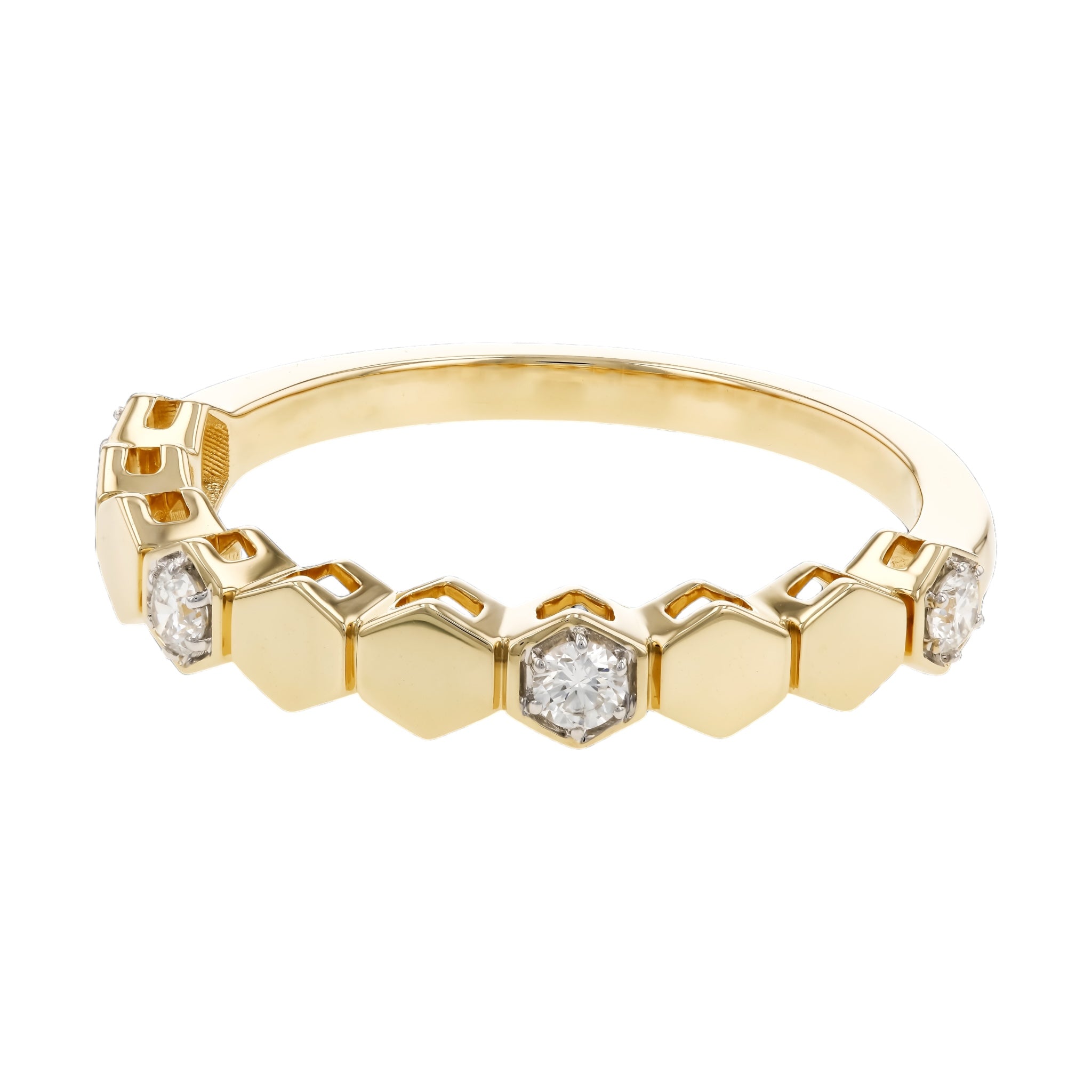 Hexagon Gold & Diamond Band