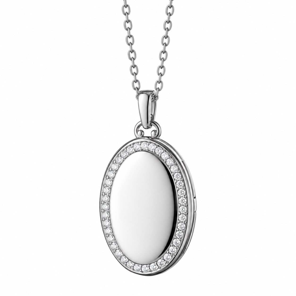 White Sapphire Border Midi Four Image Locket by Monica Rich Kosann