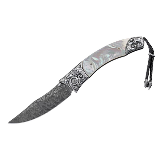Carved Sterling Silver & Mother of Pearl 'Breaker' Pocket Knife by William Henry available at Talisman Collection Fine Jewelers in El Dorado Hills, CA and online
