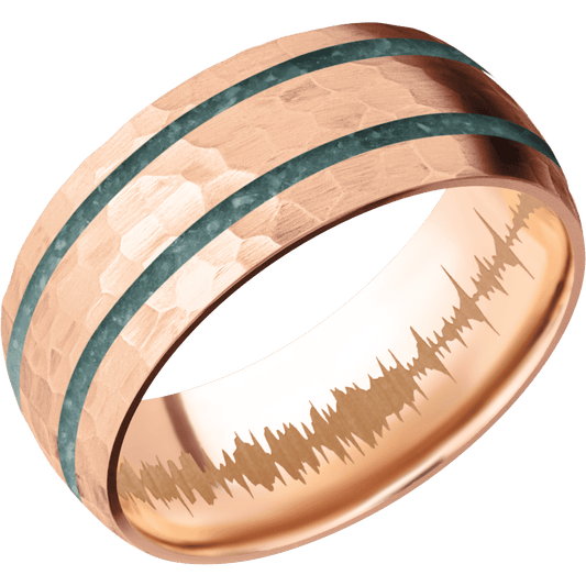 18K Rose Gold + Hammer Finish