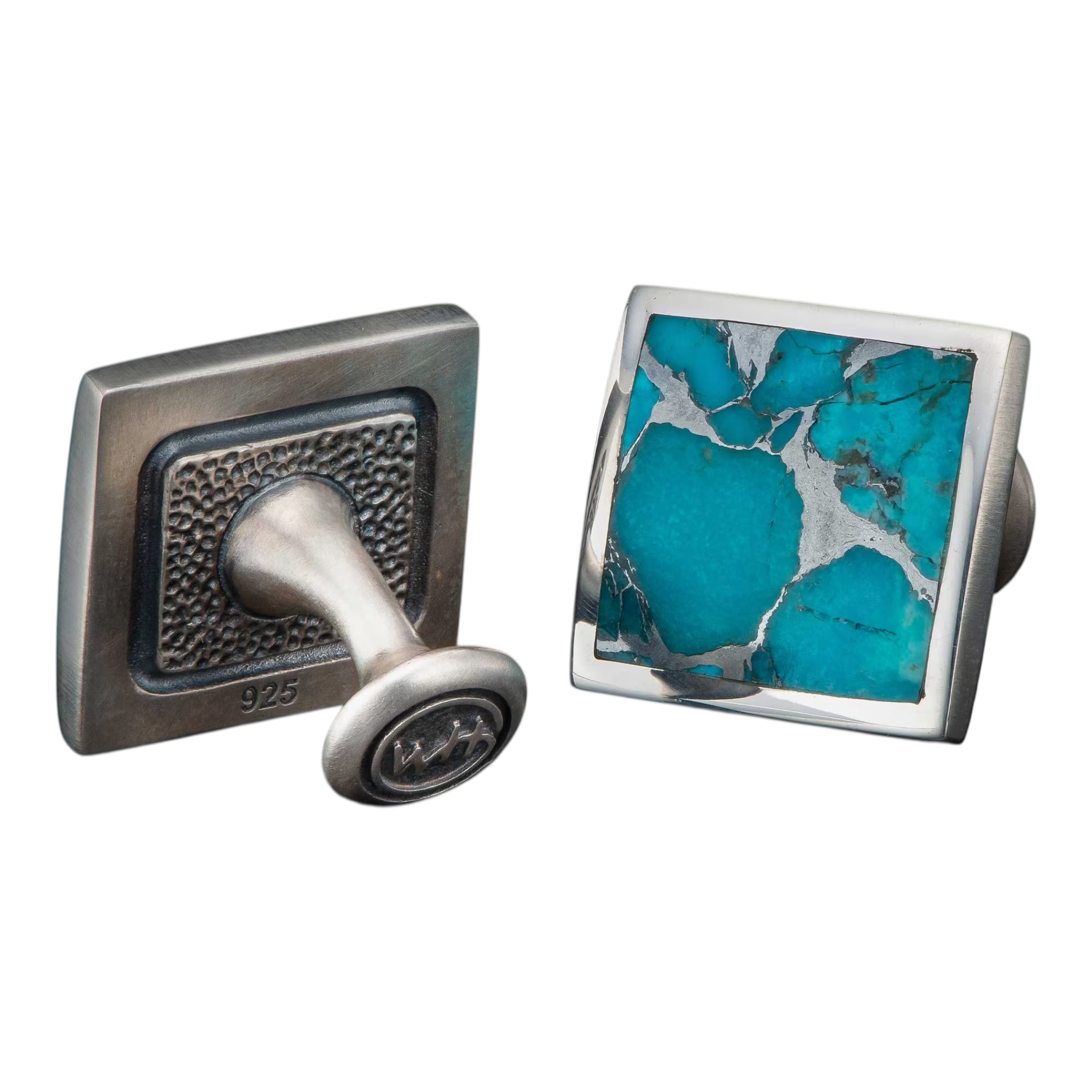 Sterling Silver Kingman Turquoise/Zinc Cufflinks by William Henry available at Talisman Collection Fine Jewelers in El Dorado Hills, CA and online