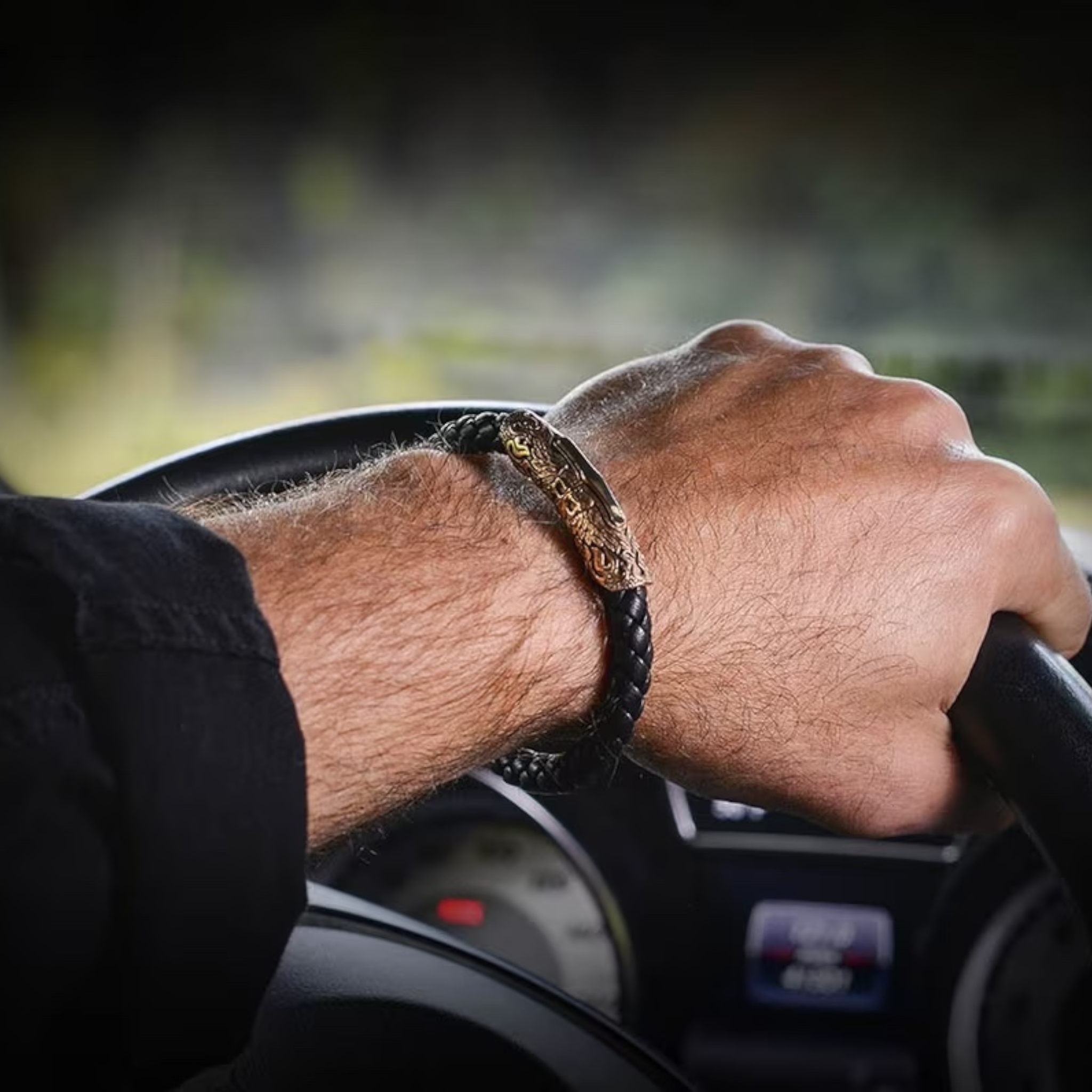 Bronze/Black Leather 'Ramble On' Braided Bracelet Sz Lrg by William Henry available at Talisman Collection Fine Jewelers in El Dorado Hills, CA and online