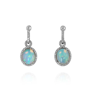 Opal and Diamond Drop Earrings by Yael