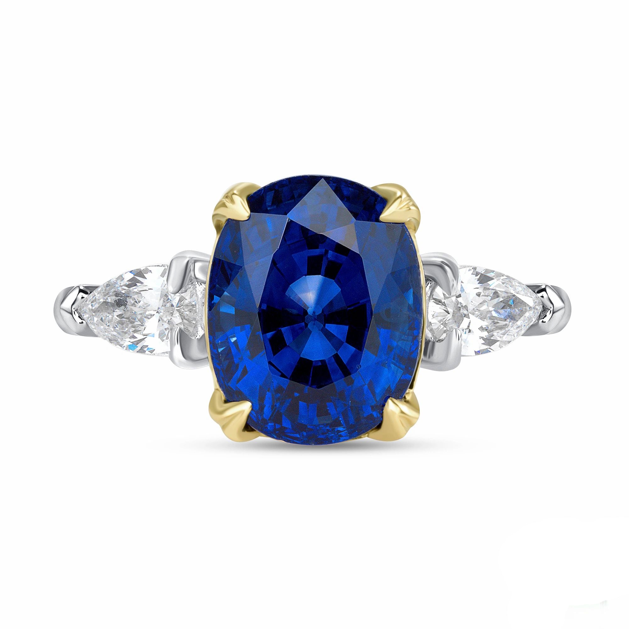 Blue Sapphire, Platinum and 18k Yellow Gold Ring - Talisman Collection Fine Jewelers