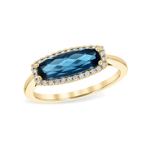London Blue Topaz and Diamond Ring - Talisman Collection Fine Jewelers