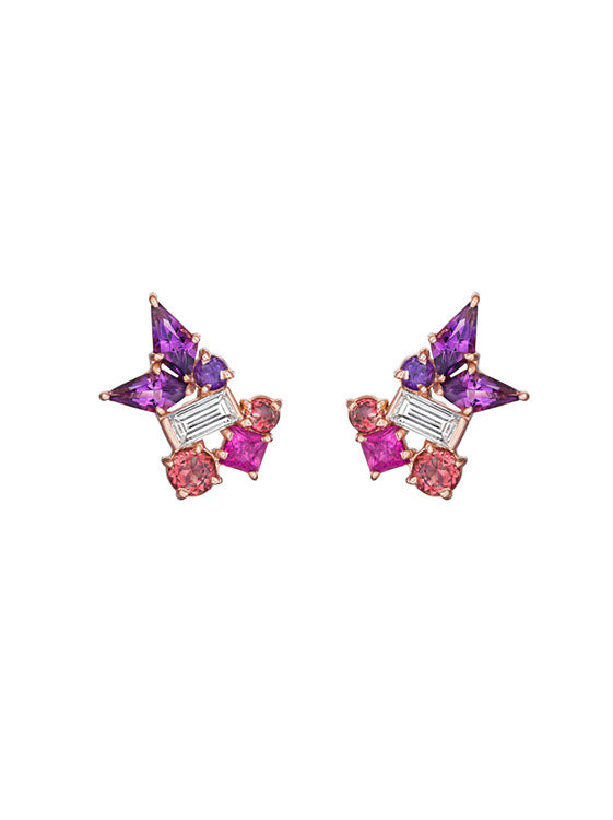 Melting Ice Amethyst and Pink Sapphire Earrings by MadStone - Talisman Collection Fine Jewelers