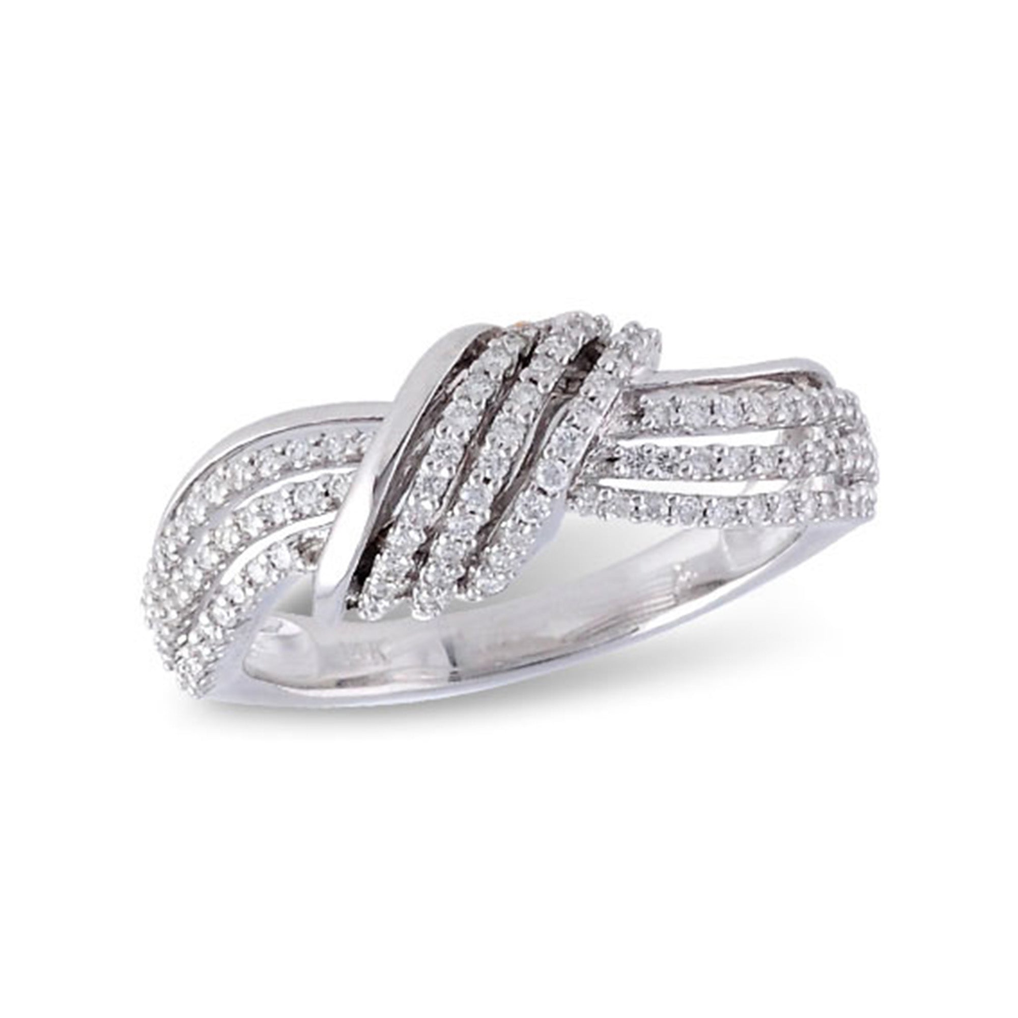 Diamond Knot Ring in 14k White Gold - Talisman Collection Fine Jewelers