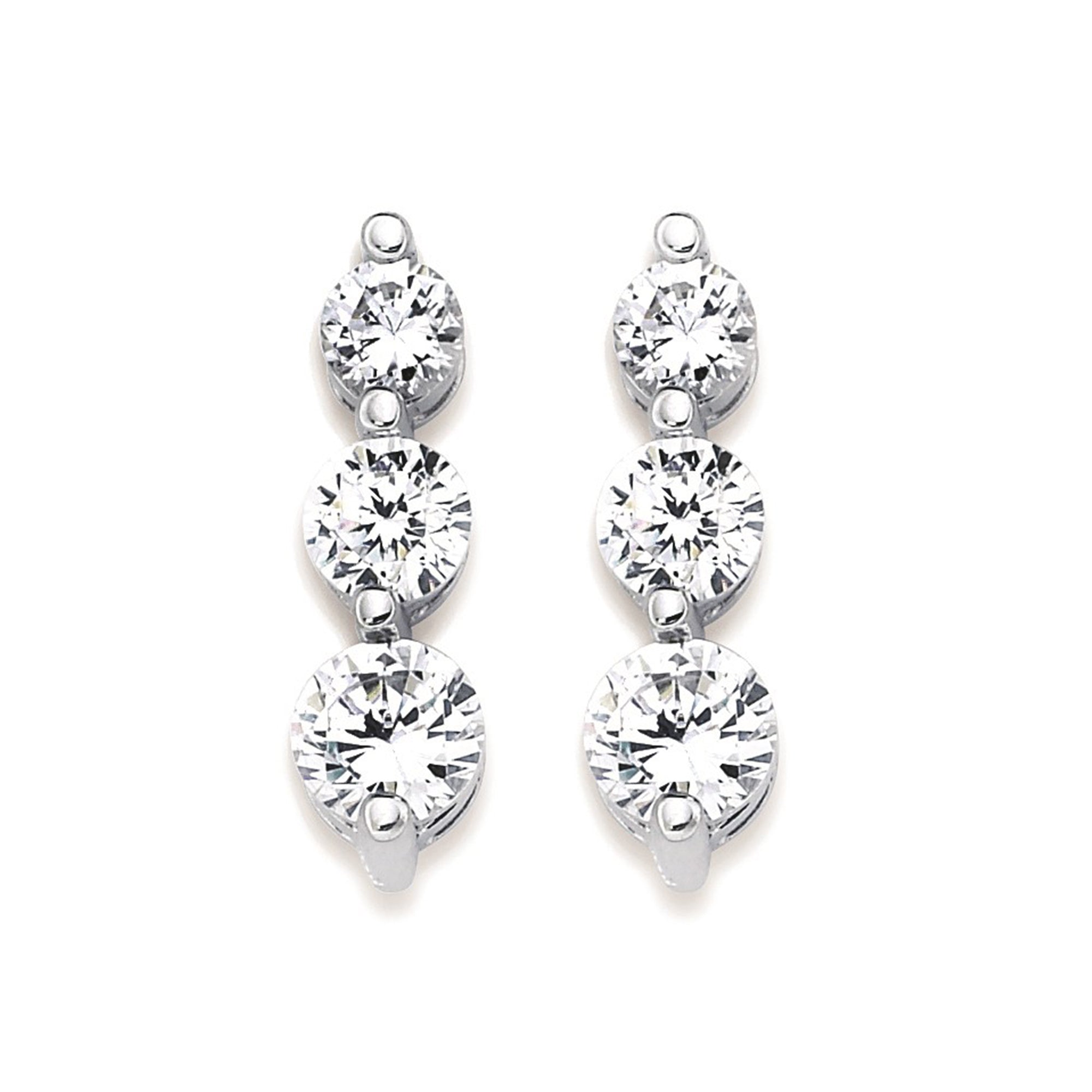 Three Diamond Drop Earrings in White, Yellow or Rose Gold - Talisman Collection Fine Jewelers