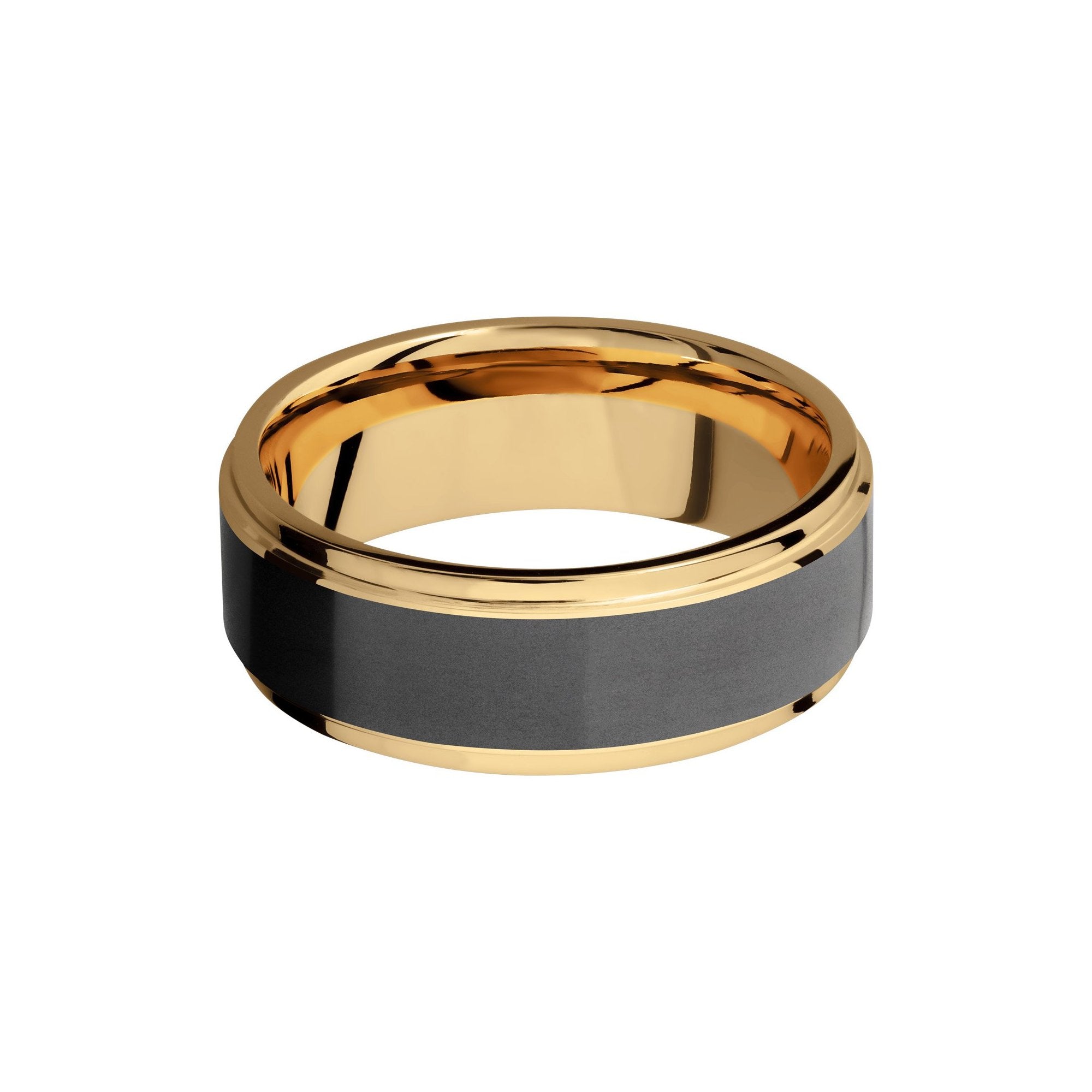Ares 18k Yellow Gold Band with Elysium Black Diamond Inlay - Talisman Collection Fine Jewelers