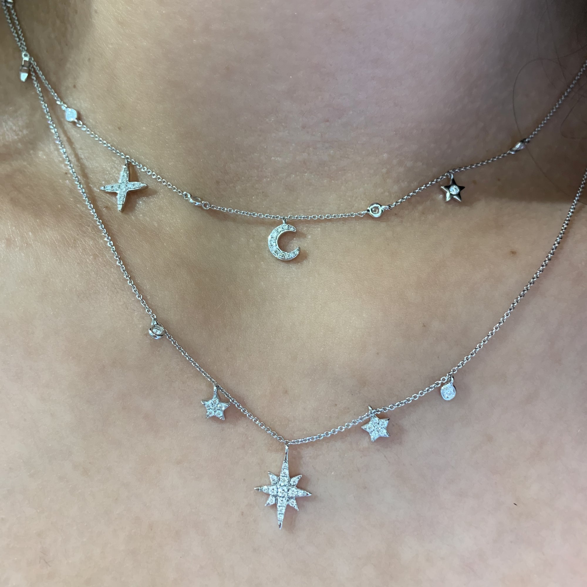 Diamond Celestial Showers Necklace in White, Yellow or Rose Gold - Talisman Collection Fine Jewelers