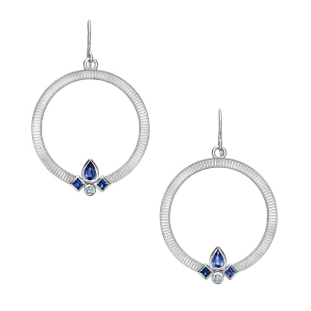 Sapphire Contour Circle Earrings by Meredith Young - Talisman Collection Fine Jewelers
