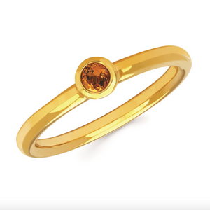 Citrine Bezel Set November Ring - Talisman Collection Fine Jewelers