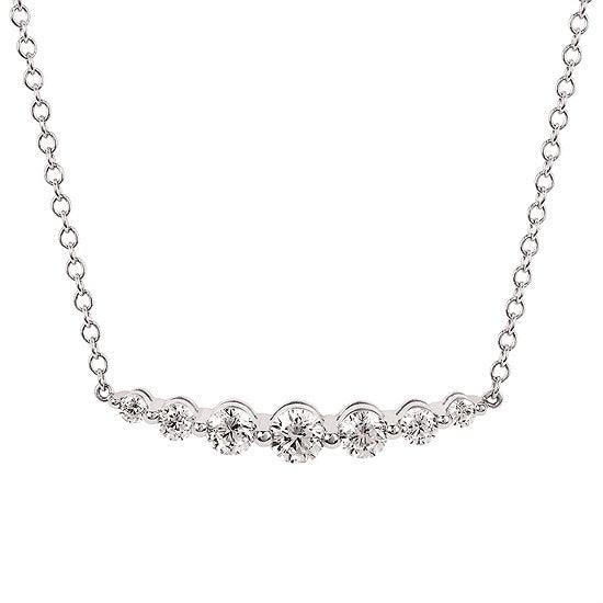 Diamond Smile Necklace, 1.00 Carat Total Weight in White, Yellow or Rose Gold - Talisman Collection Fine Jewelers