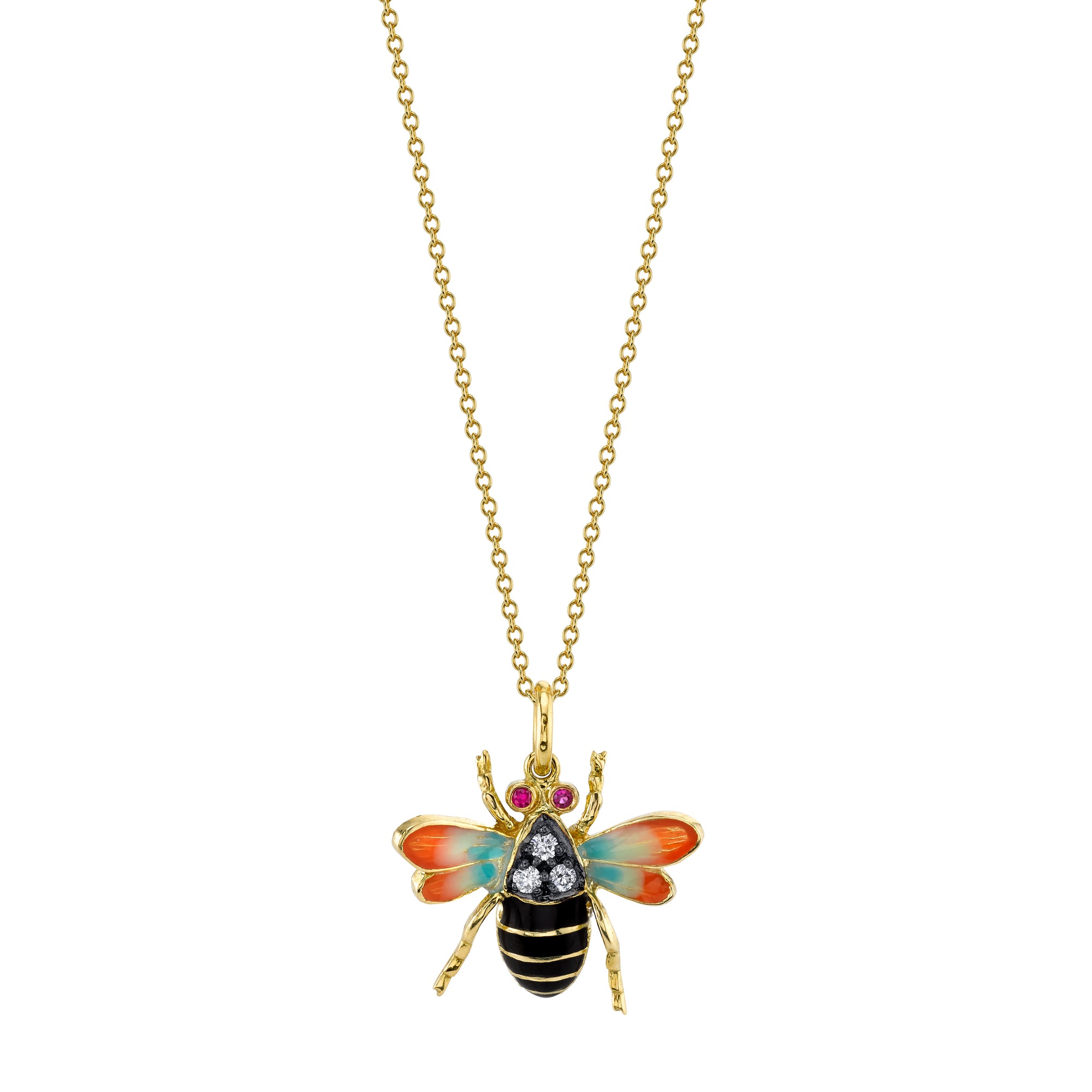 18k Yellow Gold Diamond Bumble Bee Pendant by Lord Jewelry - Talisman Collection Fine Jewelers