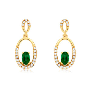 Emerald and Diamond Florence Earrings - Talisman Collection Fine Jewelers