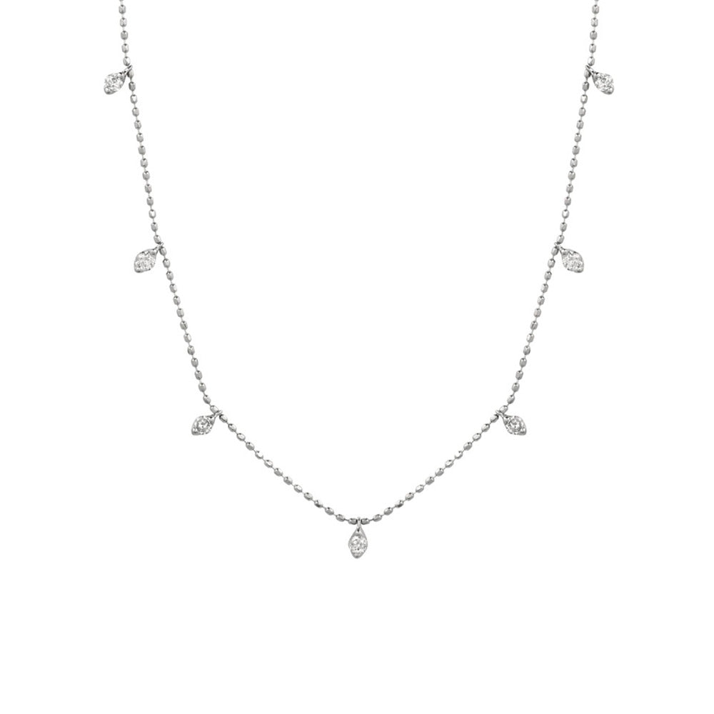 Diamond Astrid Station Necklace in 14k White Gold - Talisman Collection Fine Jewelers