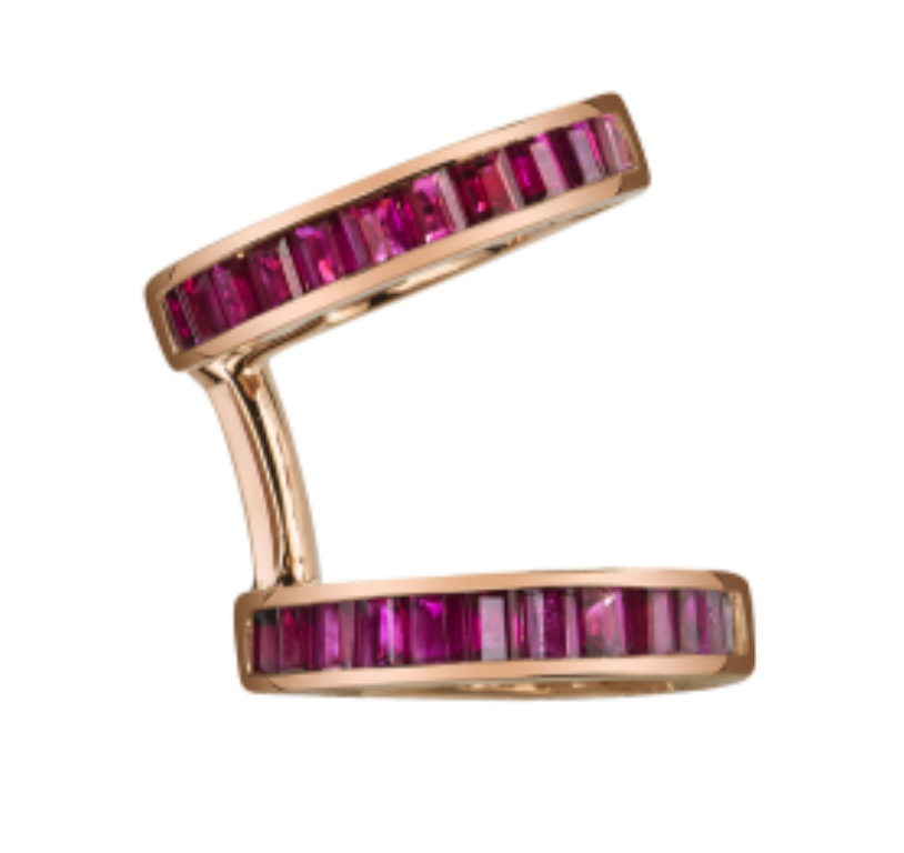 Baguette Ruby Double Ear Cuff by Borgioni - Talisman Collection Fine Jewelers