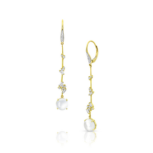 Moonstone and Diamond Luxe Threader Earrings by Meredith Young - Talisman Collection Fine Jewelers