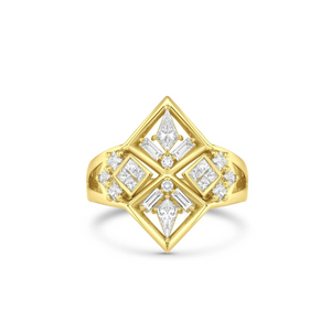 Diamond Artifacts Shield Ring by Meredith Young