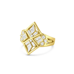 Diamond Artifacts Shield Ring by Meredith Young