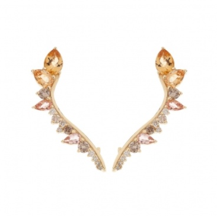 Diamond & Imperial Topaz Electric Lobe Earrings by Fernando Jorge - Talisman Collection Fine Jewelers