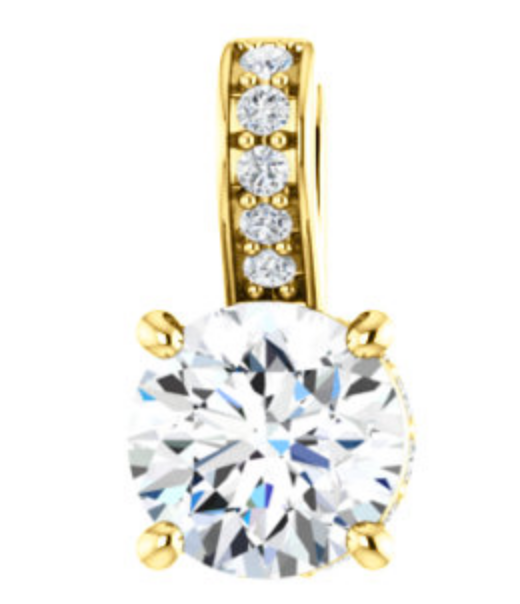 Custom 14k Yellow Gold Diamond Pendant by Talisman Collection Fine Jewelers - Talisman Collection Fine Jewelers