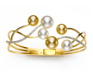 South Sea Pearl and Diamond Cuff Bracelet by Mastoloni - Talisman Collection Fine Jewelers