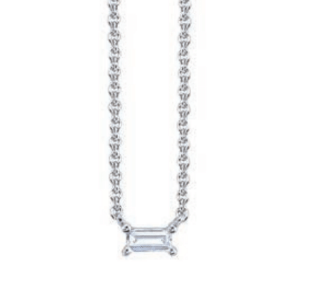 Single Diamond Baguette Necklace by Borgioni - Talisman Collection Fine Jewelers