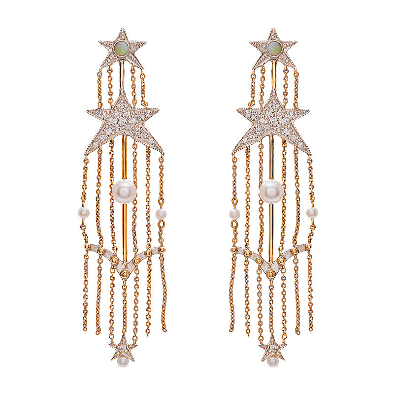 Pearl and Diamond "Cloud Dance" Earrings by Unhada - Talisman Collection Fine Jewelers