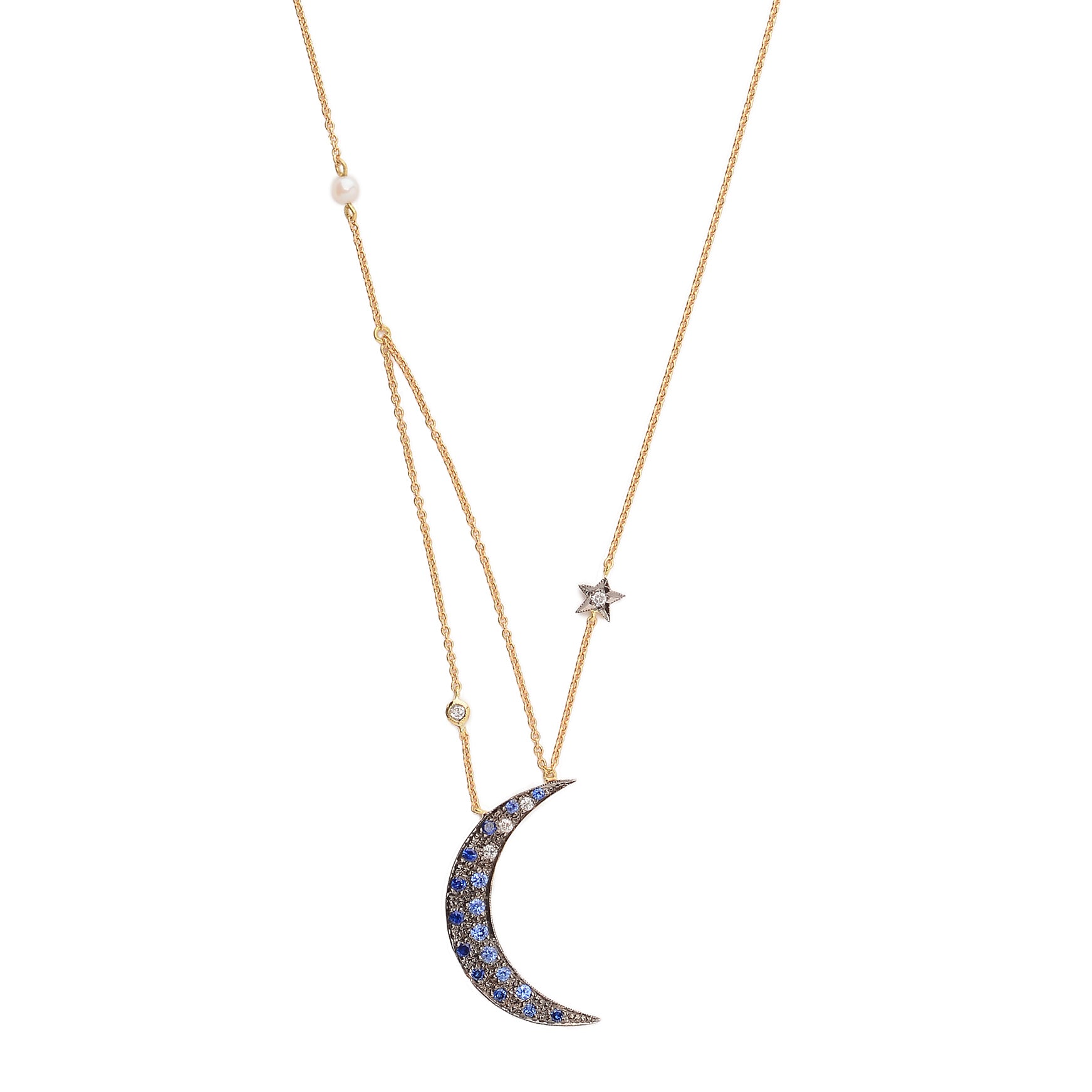 Sapphire and Diamond "Blue Moon" Necklace by Unhada - Talisman Collection Fine Jewelers