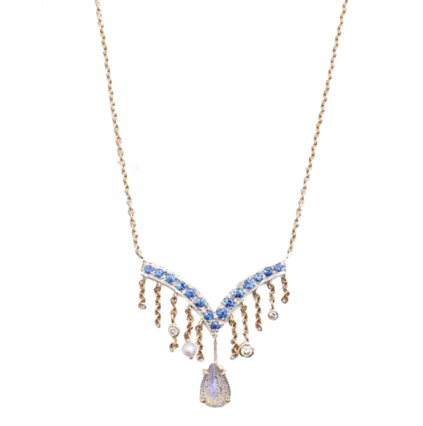 Sapphire "V Fringe" Necklace by Unhada - Talisman Collection Fine Jewelers