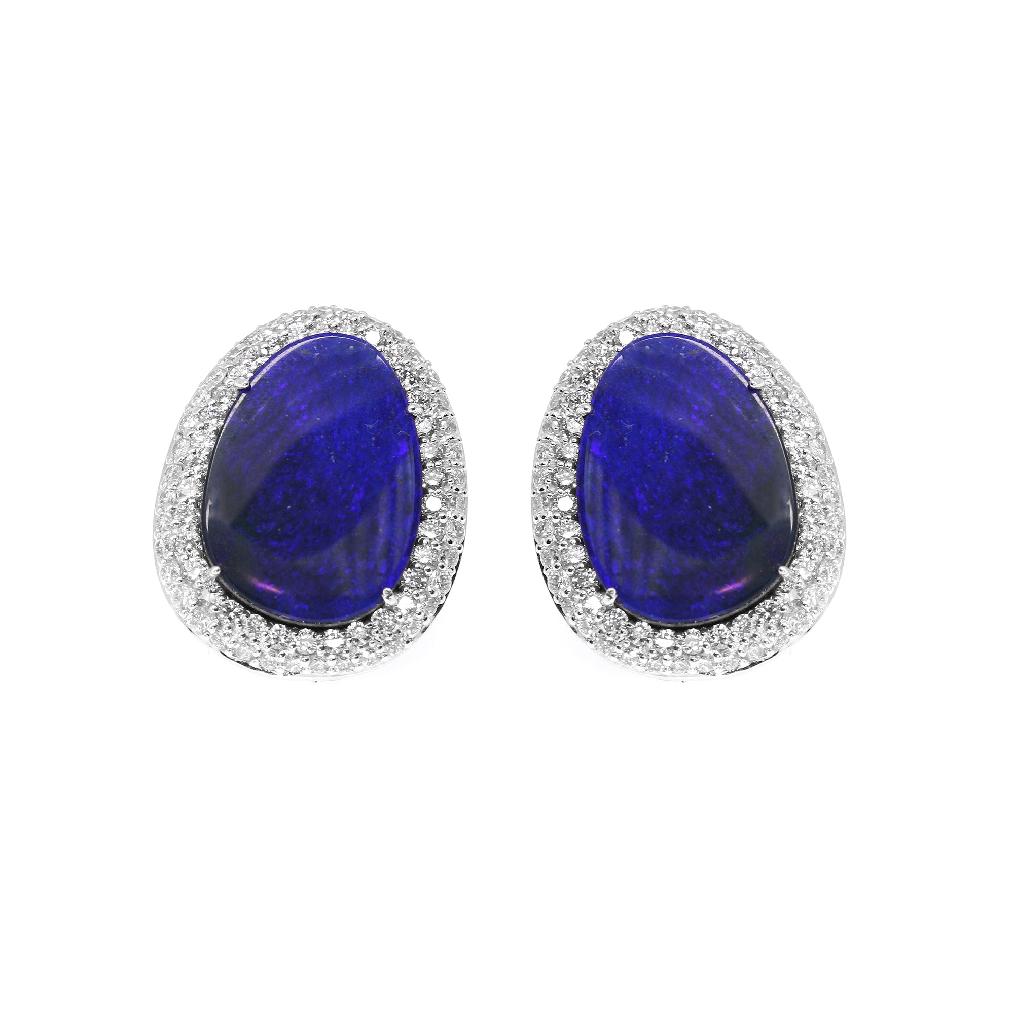 Opal and Diamond Stud Earrings by Vivaan - Talisman Collection Fine Jewelers